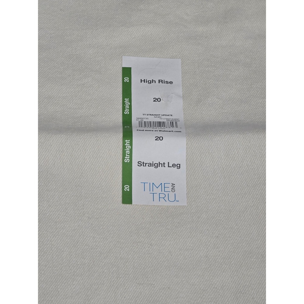 Time and Tru Womens High Rise Straight Leg Jeans Cream White Size 20 NWT - Picture 4 of 11